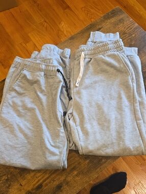 Bundle Of Two SHEIN Mens Light Gray Sweatpants Joggers - Drawstring Waist